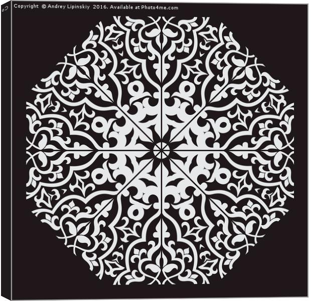 Circular pattern in arabic style.  Canvas Print by Andrey Lipinskiy