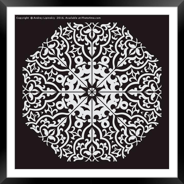 Circular pattern in arabic style.  Framed Mounted Print by Andrey Lipinskiy