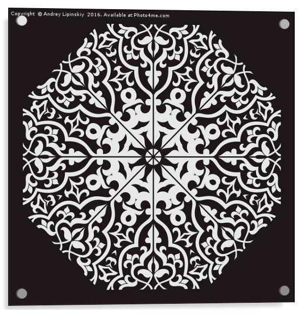 Circular pattern in arabic style.  Acrylic by Andrey Lipinskiy