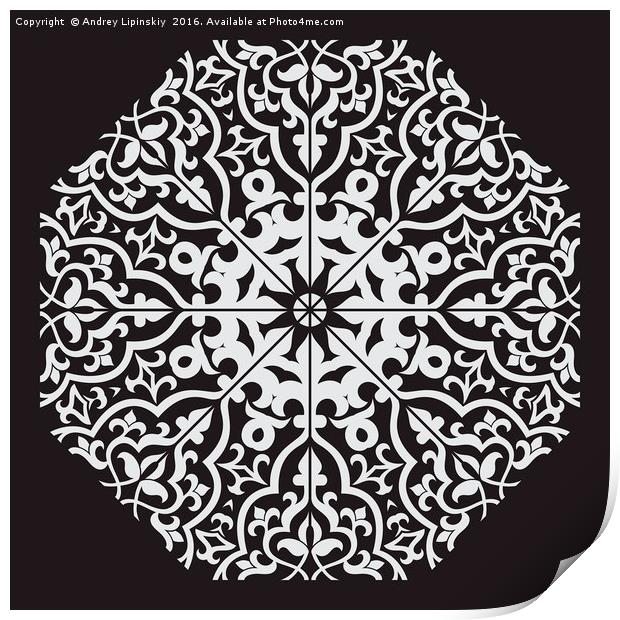 Circular pattern in arabic style.  Print by Andrey Lipinskiy