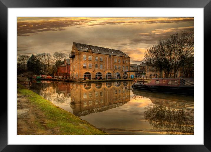 Dusk along the Rochdale canal Framed Mounted Print by Irene Burdell