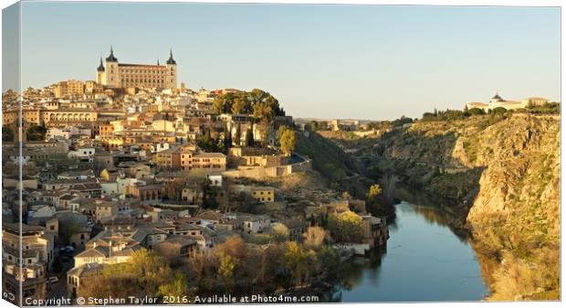 Toledo in the evening sun Canvas Print by Stephen Taylor