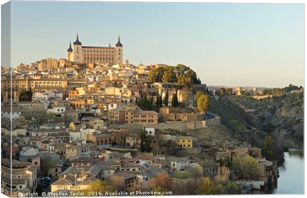 Afternoon light hits the Alcazar of Toledo Canvas Print by Stephen Taylor