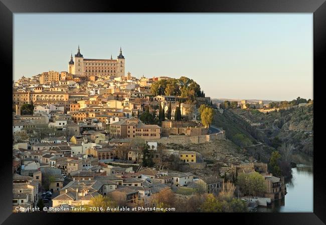 Afternoon light hits the Alcazar of Toledo Framed Print by Stephen Taylor