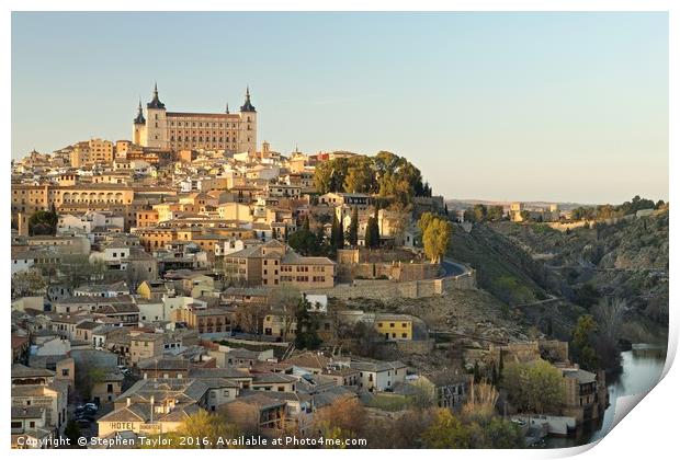 Afternoon light hits the Alcazar of Toledo Print by Stephen Taylor
