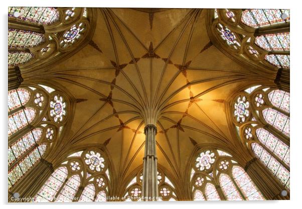 Salsibury Cathedral Chapter House roof Acrylic by Stephen Taylor