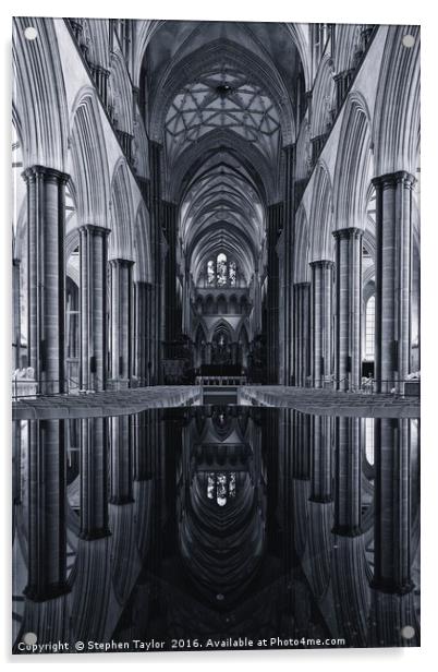 Salisbury Cathedral Acrylic by Stephen Taylor