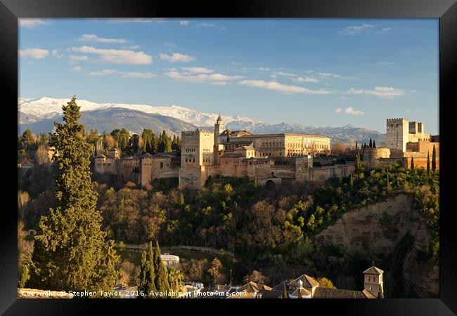 The Alhambra palace Granada Framed Print by Stephen Taylor