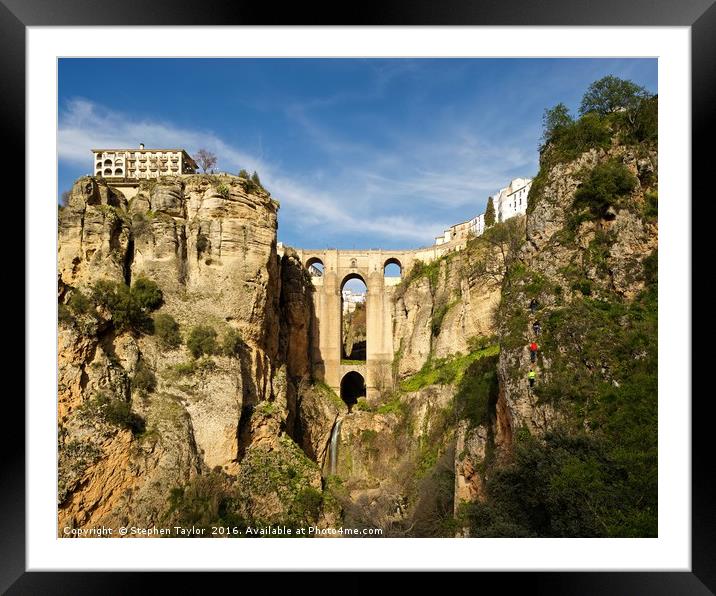 Puente Nuevo Ronda Framed Mounted Print by Stephen Taylor