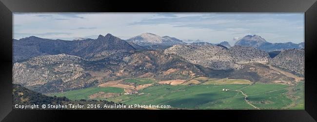 The Ronda Mountain range Framed Print by Stephen Taylor
