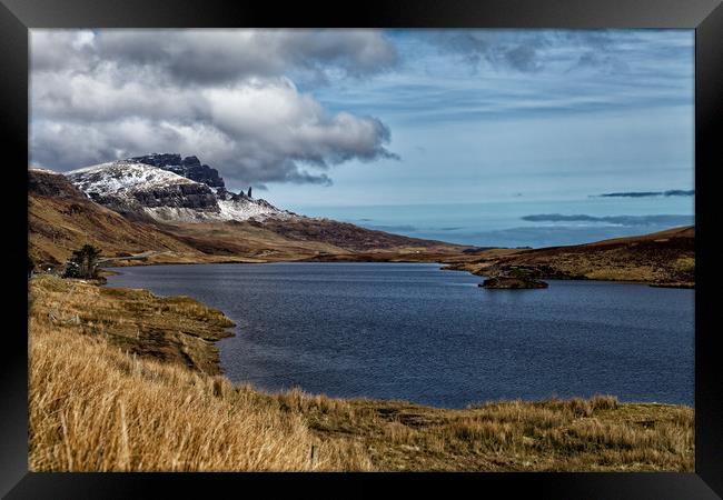 Distant view of Old Man of Storr Framed Print by Jolanta Kostecka
