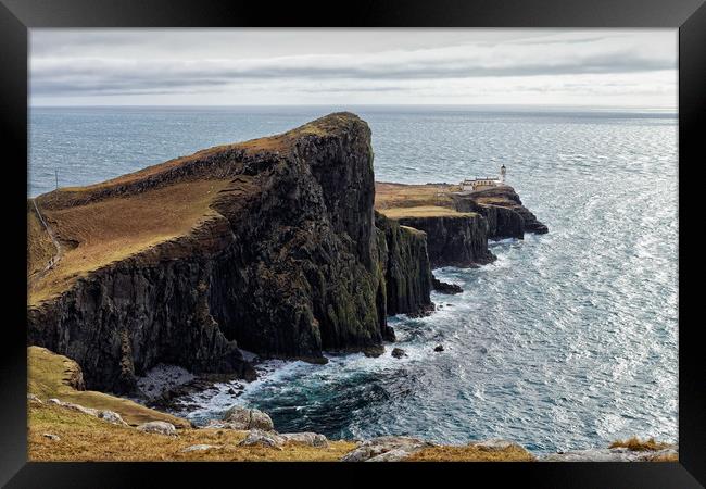 Neist Point lighthouse Framed Print by Jolanta Kostecka