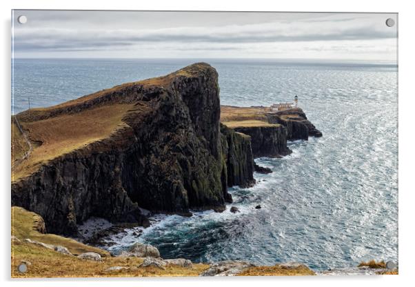 Neist Point lighthouse Acrylic by Jolanta Kostecka