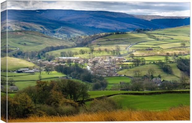 Askrigg View Canvas Print by M Meadley