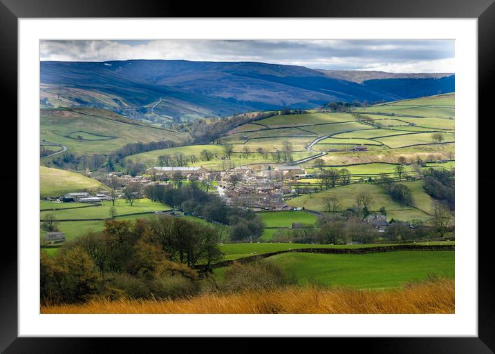 Askrigg View Framed Mounted Print by M Meadley