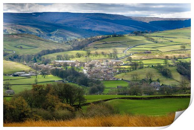 Askrigg View Print by M Meadley