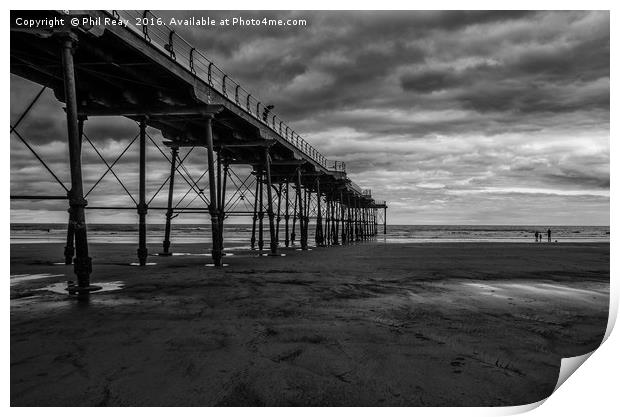 Saltburn pier at low tide Print by Phil Reay