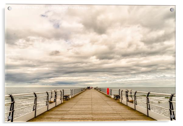Looking down the pier Acrylic by Phil Reay