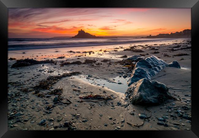 Saint Michael's Mount Silhouette  Framed Print by Michael Brookes