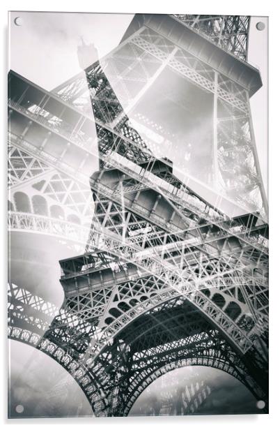 Eiffel Tower Double Exposure Acrylic by Melanie Viola
