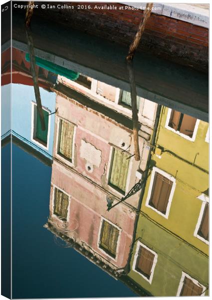 Reflected Burano, Venice Canvas Print by Ian Collins