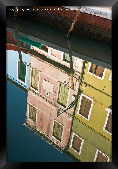 Reflected Burano, Venice Framed Print by Ian Collins