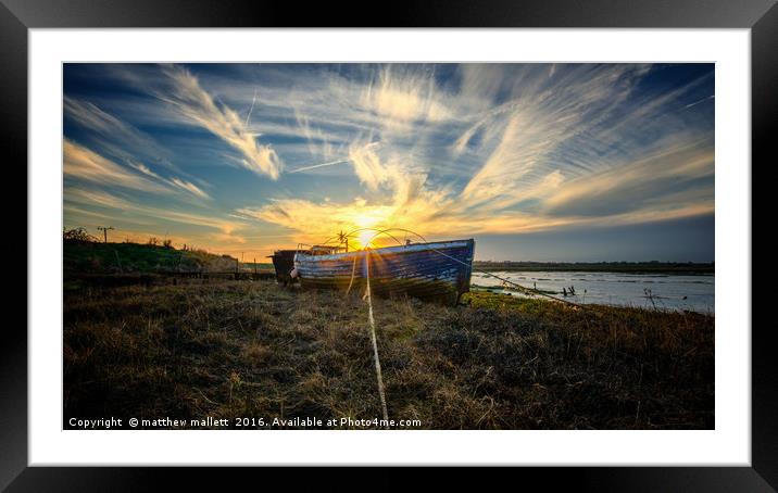 Quay View Sunset Framed Mounted Print by matthew  mallett