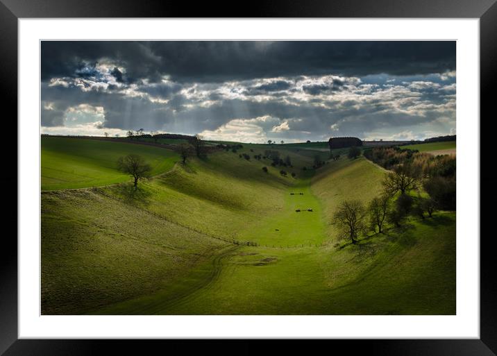 Thixendale, Yorkshire Wolds Framed Mounted Print by M Meadley