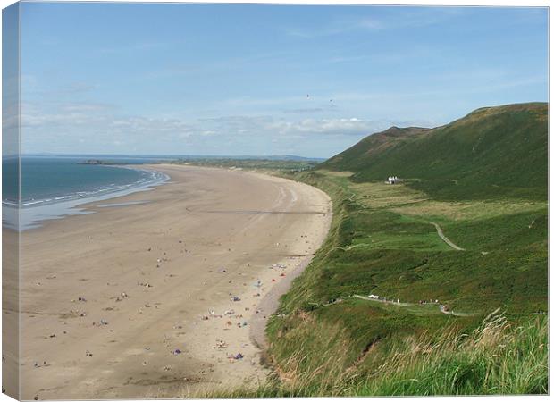 Rhossili Bay - Gower Canvas Print by Steve Strong