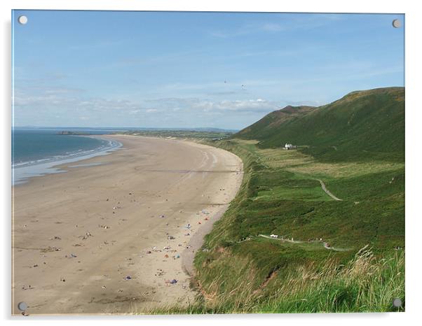 Rhossili Bay - Gower Acrylic by Steve Strong