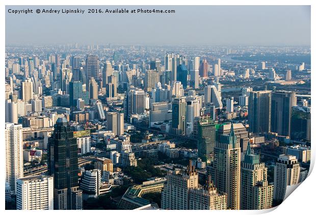 Views of Bangkok Baiyoke Sky Print by Andrey Lipinskiy