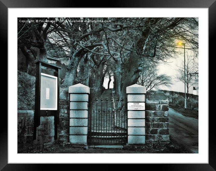 Churchyard walk Framed Mounted Print by Derrick Fox Lomax