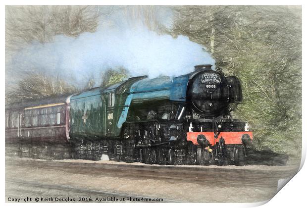 Flying Scotsman heads for London Print by Keith Douglas