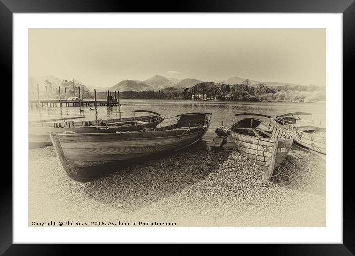 Boats on Derwentwater Framed Mounted Print by Phil Reay