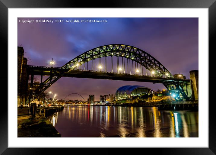 The Tyne Bridge at Newcastle Framed Mounted Print by Phil Reay