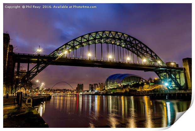 The Tyne Bridge at Newcastle Print by Phil Reay