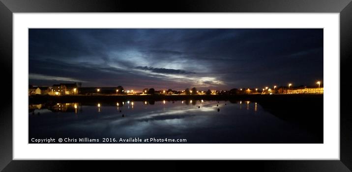 Burry Port Harbour By Night Framed Mounted Print by Chris Williams