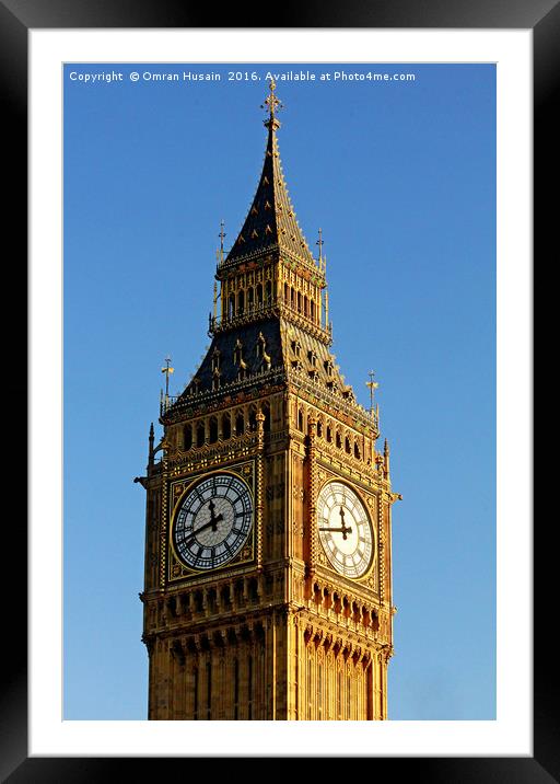 Big Ben Clock Tower Framed Mounted Print by Omran Husain