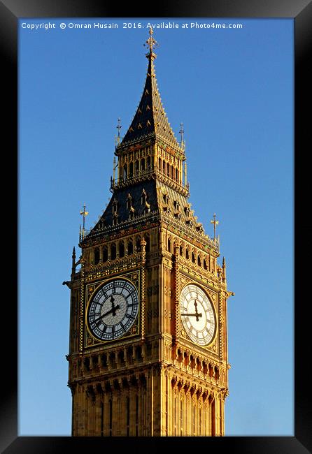 Big Ben Clock Tower Framed Print by Omran Husain