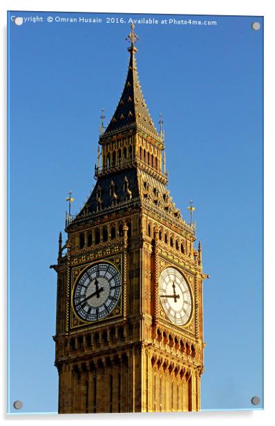 Big Ben Clock Tower Acrylic by Omran Husain