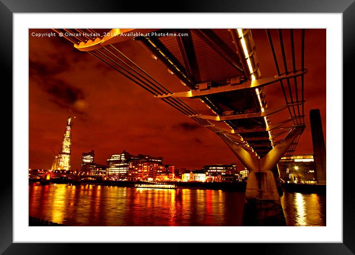London Millennium Bridge Framed Mounted Print by Omran Husain
