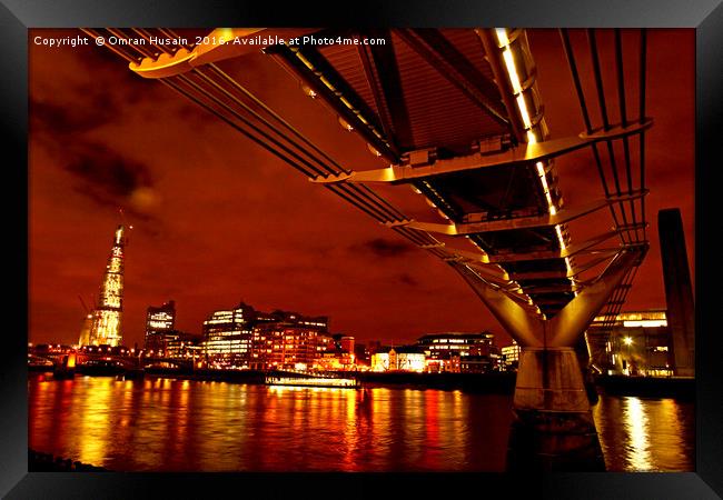 London Millennium Bridge Framed Print by Omran Husain