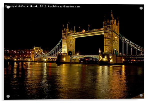 Tower Bridge of London Acrylic by Omran Husain