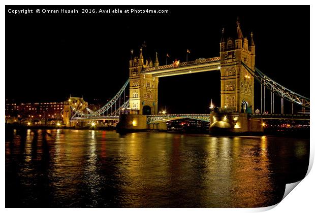 Tower Bridge of London Print by Omran Husain