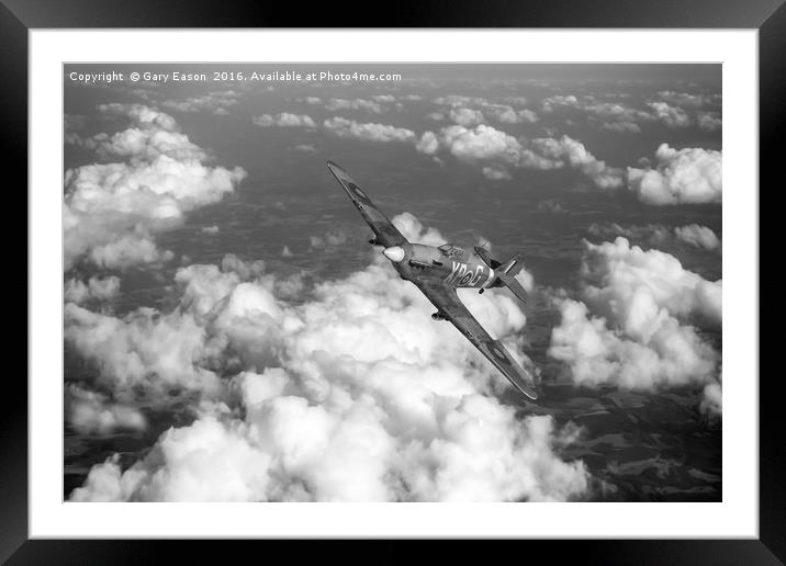Hawker Hurricane IIB of 174 Squadron B&W version Framed Mounted Print by Gary Eason