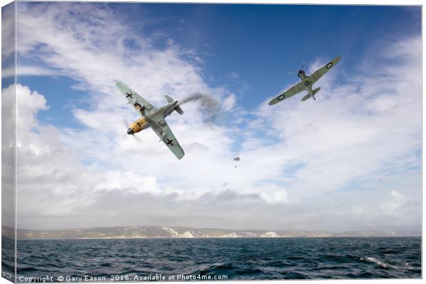 Bf109 down in the Channel Canvas Print by Gary Eason