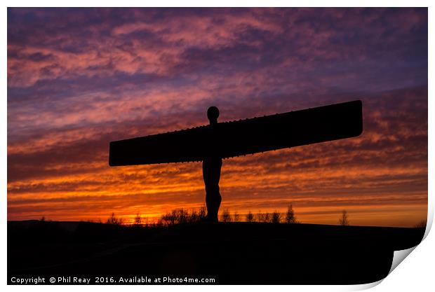 Sunset at the Angel Print by Phil Reay