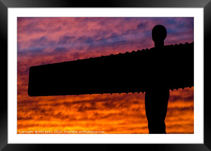 The Angel at sunset Framed Mounted Print by Phil Reay
