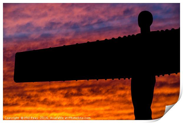 The Angel at sunset Print by Phil Reay