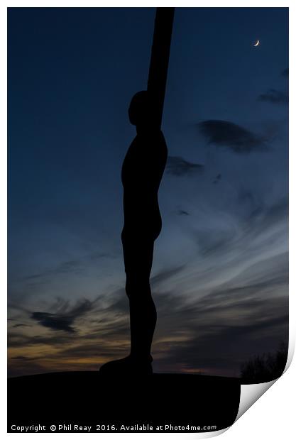 The Angel after sunset Print by Phil Reay